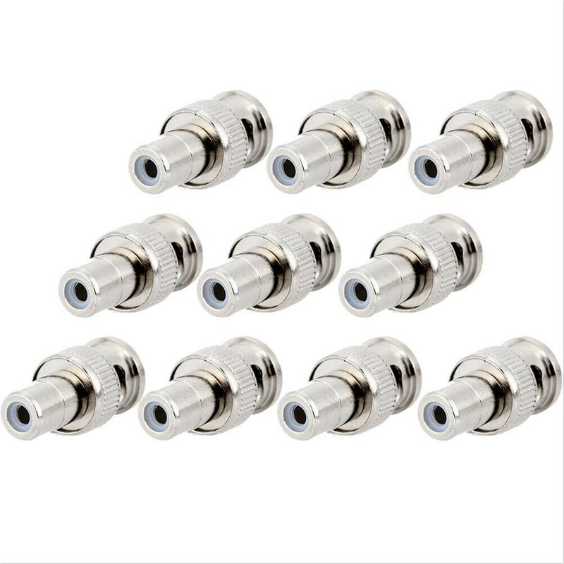 10pcs/Set BNC Male To RCA AV Female Coaxial Connector Adapter For CCTV Camera