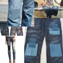 6x Denim Sewing Fabric Patches Jackets Jeans Patches Repair Kit - Light Blue