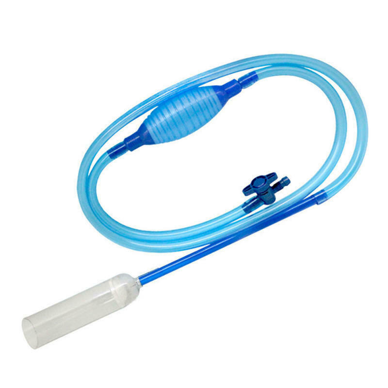 Aquarium Siphon Gravel Cleaner Fish Safe Tank Vacuum Pump Water Change Switch as