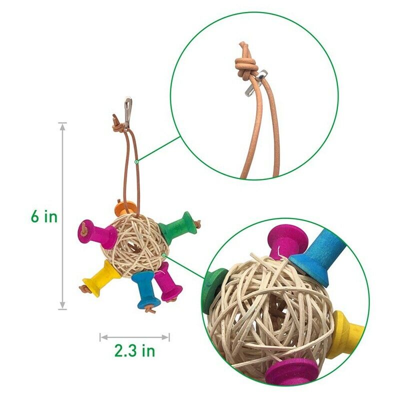 6 Pcs Parakeet Toys Bird Swing Chewing Toys Parrot Hammock Bell Parrot Chew