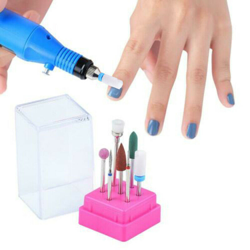 7pcs Manicure Ceramic Alloy Grinding Head Set for Nail Art Polish Pedicure Tool