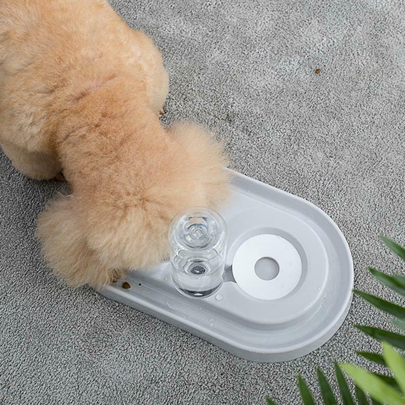 Pet Dog Automatic Water Food Feeder Dish Dual Port Drinking Feeding Basin Bowl