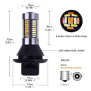 2 Pieces Led Two-Color Car Drl Turn Signal 12V 66Smd 4014 White To Yellow W A3H4