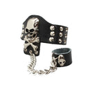 Gothic Rock Punk Black Leather Cuff Bracelet Studded  Bangle Cuff