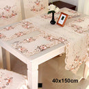 40*150cm Flowers Embroidered Lace Floral Table Runner Table Top Party Home UQW