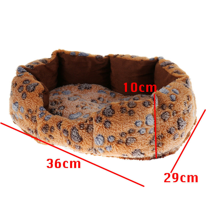 Brown Deluxe Pet Dog Puppy Cat Warm Soft Bed House Plush Cozy Nest Mat Pad