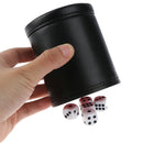 1PC Black/Red Leather Dice Cup Felt Lining Quiet Shaker for Playing Dice Ga&+
