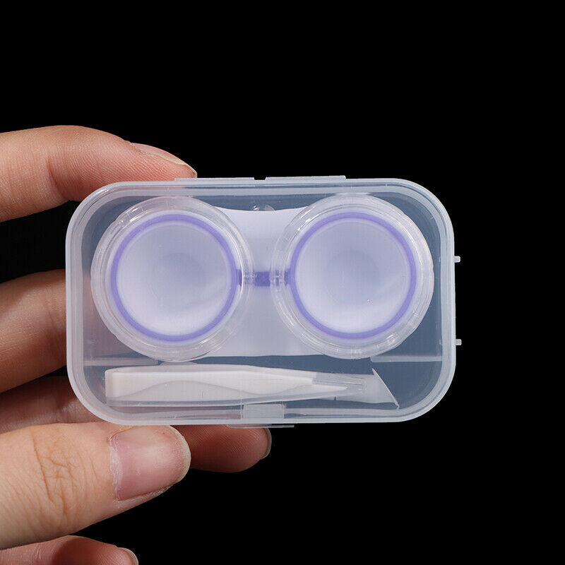 Plastic Candy Color Transparent Contact Lens Partner Case Travel Kit StoragS Hn