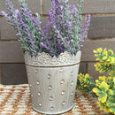 Small Tabletop Tin Metal Flower Vase Planter Home Room Window Box Trough Pot