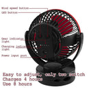 Portable Desk Fan with 4 Speed Adjustable USB Rechargeable Battery Powered