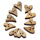 100pcs 2 Holes Lovely Brown Wood Wooden Sewing Heart Shape Button Craft 16* V7Z2