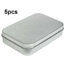 5PCS Small Rectangular Empty Metal Tins Storage Hinged Box Kit Container Storage
