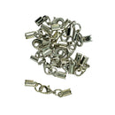 24pcs Ribbon Clip Clamp Cord Crimp End Cap Tip With Lobster Clasp Findings