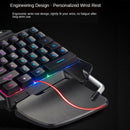 Portable One Handed Gaming Keyboard RGB Backlit Keypad USB Wired Gameboard Black