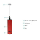 Milk Frother, Electric Handheld Milk Foamer With Double Stainless Steel Whi