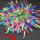 Large A Lots Of Titanium Rainbow Aura Lemurian Quartz Crystal Point Healing 100g