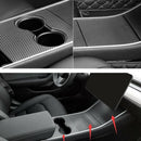 3Pcs/Set Carbon Fiber Style Center Console Water Cup Holder Decoration Cove