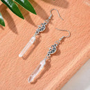 Clear Quartz Crystal Quartz Moon Stone Earrings Drop Dangle Gothic Jewelry Gift