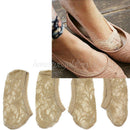 2 pair Women Cotton Lace Socks Antiskid Invisible Liner Socks Low Cut Socks Boat