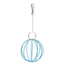 Stainless Steel Plating Pet Hay Manger Food Ball Rabbit Grass Rack (Blue)