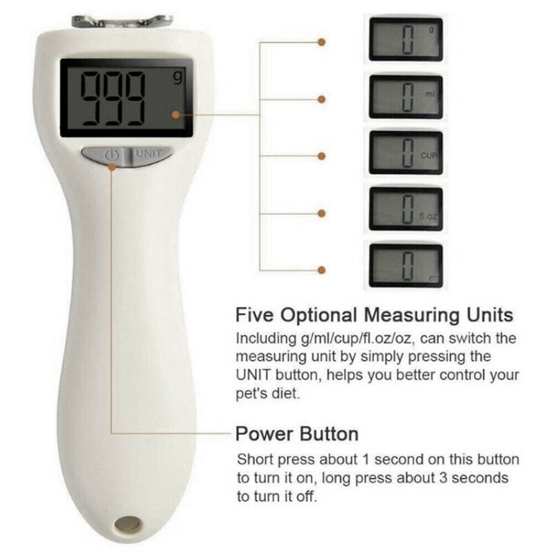 Dog Cat Feeding Scoop Digital Display Pet Food Electronic Scale Measuring Spoon