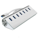 5V 1A USB Hub High Speed Desktop PC 7 Port Splitter Power Adapter Aluminum Alloy