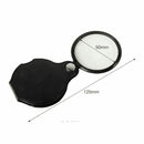1pcs 3x-5x Handheld Folding Portable Old Man Reading Magnifier - Black Z9W2