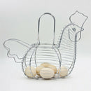 Chicken Egg Holder Basket Figural Metal Wired Storage Rack Kitchen AccessoriO3U3