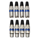 8pcs 4 Male 4 Female XLR 3Pin Plug Microphone Audio Cable Connector Adapter