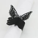 50pcs Napkin Ring Butterfly Paper Wedding Party Band Serviette Holder Black