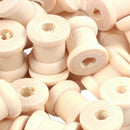 100Pcs Natural Cylinder Wooden Spools 14mm x12.6mm New