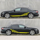 Plaid Stripes Car Graphic Stickers Vinyl Auto Body Side Skirt Decals Decoration