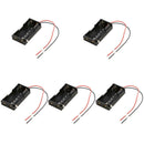 5pcs 2 Slots Plastic AA Batteries Storage Box Case Holder w/Wire Lead Pin
