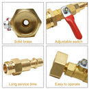 2pcs/set 3/4inch Female Winterize Blowout Adapter With Ball Valve 1/4inch Male
