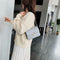 Fashion Women Messenger Shoulder Bag Leather Flap Crossbody Handbag (Grey)