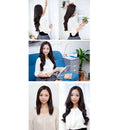 Dark Brown Width 25cm Lady Long Curl Wavy Clip-on Sexy Stylish Hair Extensi
