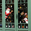 Christmas Window Showcase Removable Santa Claus Snowman Elk Wall Stickers