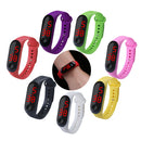 LED Digital Watch Touch Screen Silicone Smart Wristwatch Bracelet Black