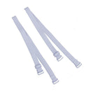 White Elastic Fabric Metal Hook End Bra Straps Pair for Ladies