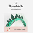Cute Dinosaur Cartoon Kids Boys Wired Headphone Headset With Microphone