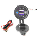 For Car Motorcycle 4.2A Dual USB Charger Socket Power Outlet with Touch Switch