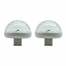 2Pcs USB LED Car Atmosphere Lamp Interior Ceiling Ambient White Light Projector