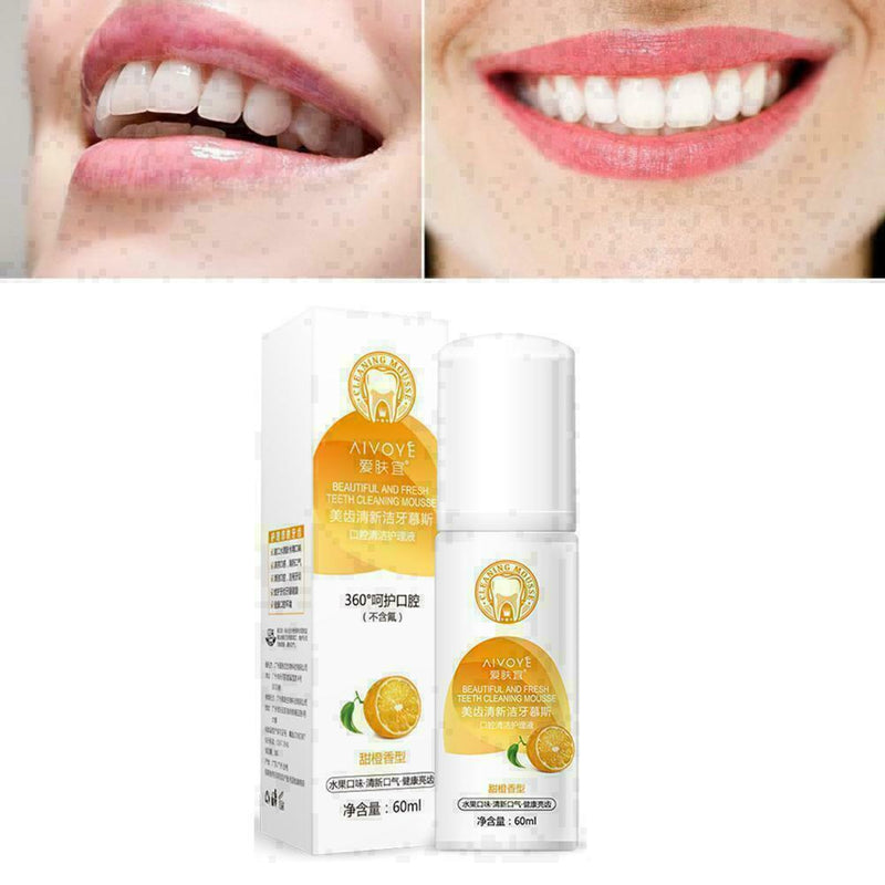 60ml Oral Care Whiten Oral Hygiene Mousse Remove Stain Foam Toothpaste R7T8 Z7D0