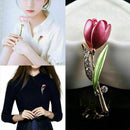Delicate Women Tulip Pin Flower Diamond Crystal Brooch Gift Party JewelryPi J1H9