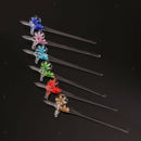 1x Glass Dip Nib Ink Fountain Pen Signature Pen Writing Elegant Novelty Blue