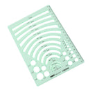 Green Plastic Students Rectangle Shape Drawing Circle Template Geometric Rule BX