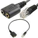 10x Dual 3.5mm Dual Female to RJ9 Male Plug Audio Adapter Cable for Headset