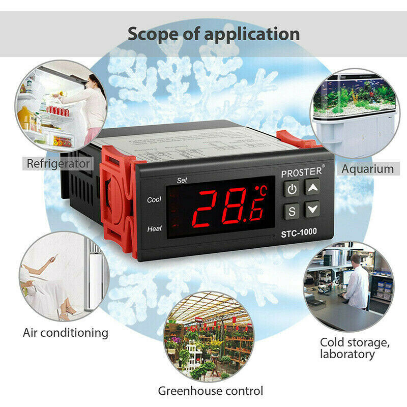 Digital 220V STC-1000 Temperature Controller Thermostat Regulator+Senso Bj