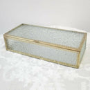 Glass Desk Jewelry Organizer Holder Cosmetics Nail File Keepsake Display Box