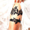 2pcs Wedding Garters Black Lace Floral Sexy Garters Bride Bridal Leg GarterSJA%x
